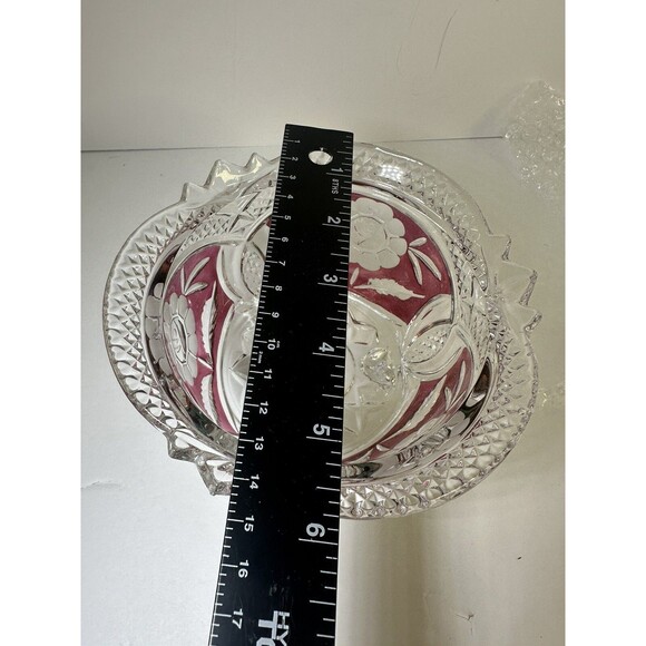Vintage Anna Hutte  Bleikristall 3 Footed Hand Cut Lead Crystal Bowl Germany - Picture 10 of 11